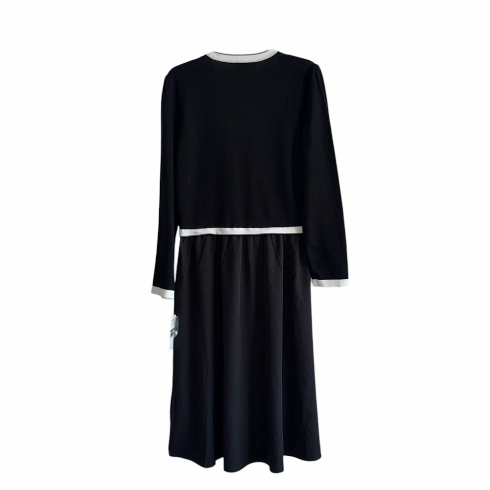 Nanette Lepore Black Knit Sweaters Dresses Black V-Neck Size L NWT - Picture 5 of 11